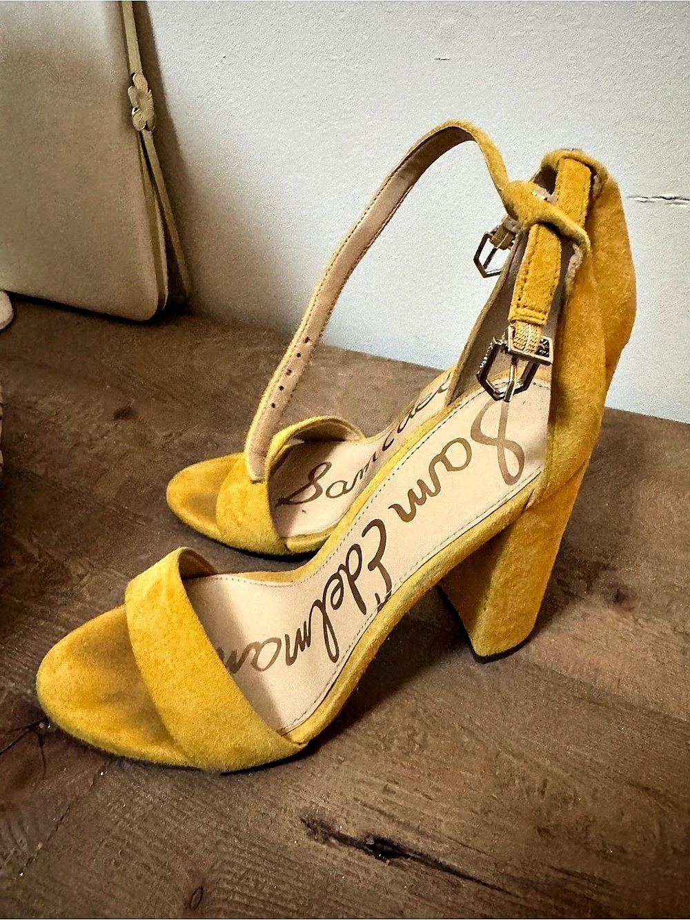 Sam Edelman Yaro Block Heel Sandal Yellow Heels